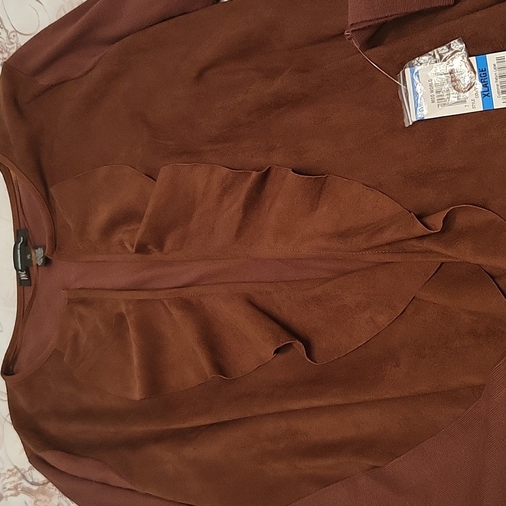 NEW INC open front ruffle cardigan